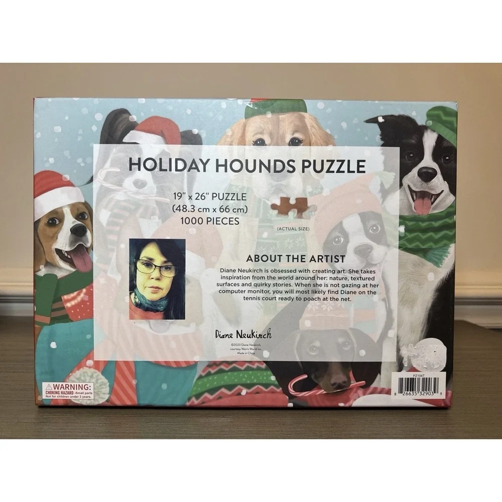Diane Neukirch Holiday Hounds 1000 Piece Jigsaw Puzzle - Dogs‎ - New Sealed